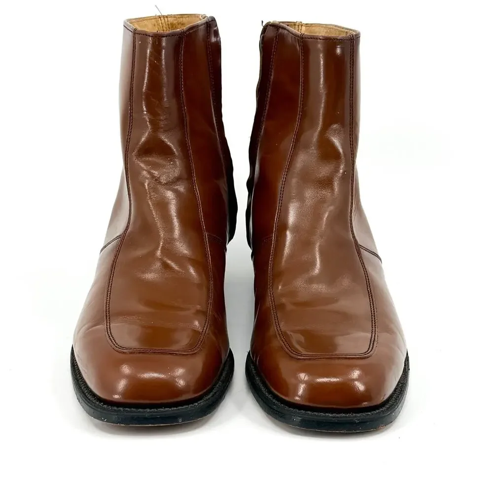 Vintage 70s O'Sullivan Brown Leather Mod Ankle Boots